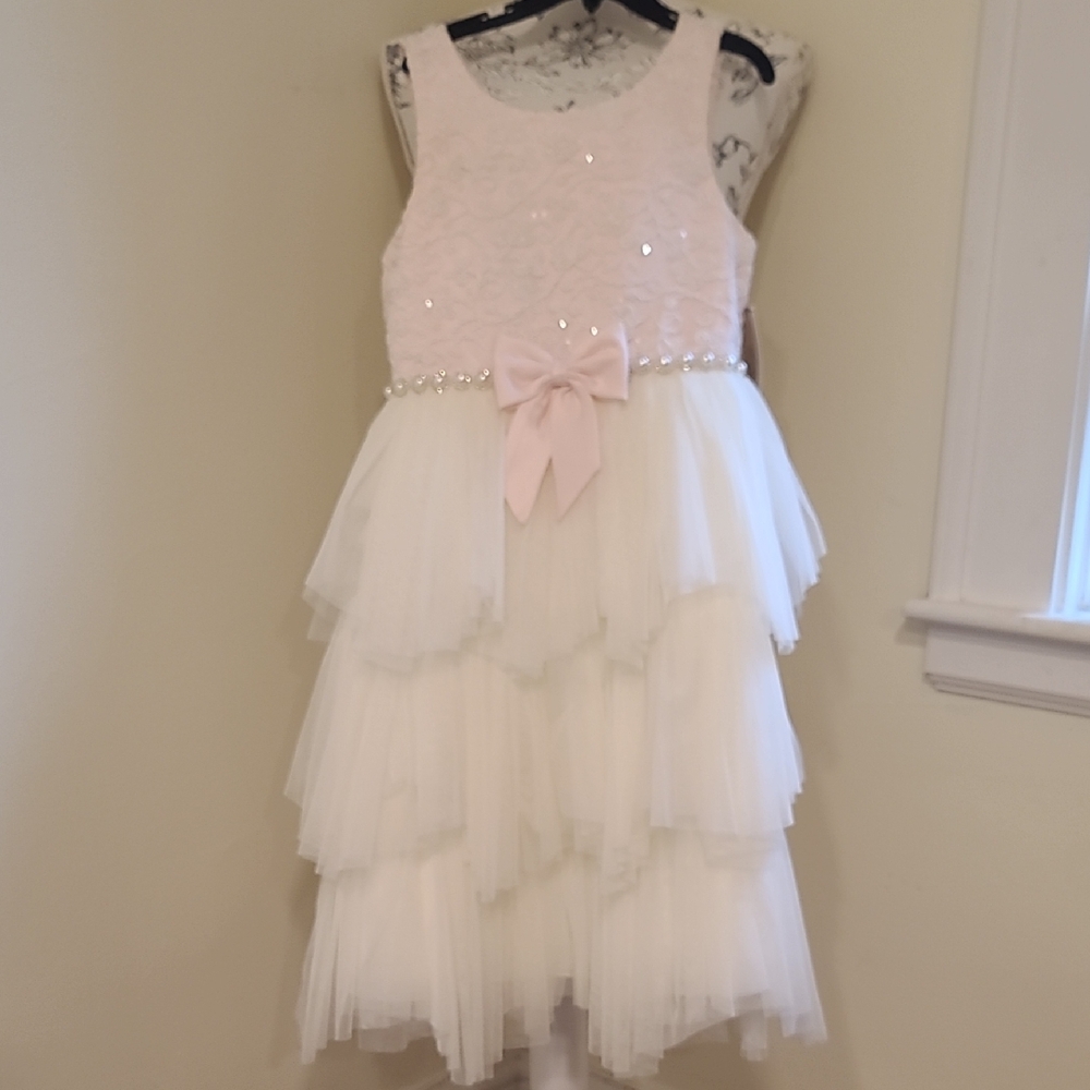 Charming Layered Kids Dress with Pink Bodice